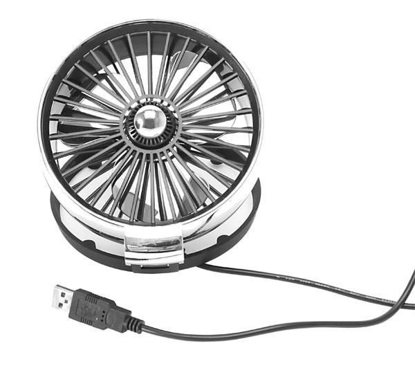 Ventilatore da cruscotto Ventola per auto elettrica con ricarica USB universale 12/24 V doppia ventola per auto silenziosa a rotazione a 360 gradi a 2 velocità per auto Ventilatore USB accendisigari 